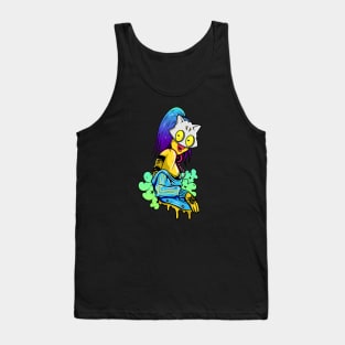 Cool cat lady illustration figure illustration Tank Top